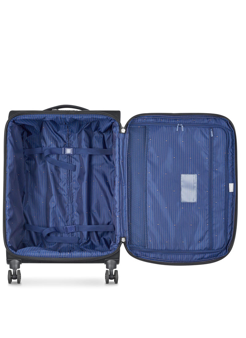 DELSEY Paris - Montmartre Air 2.0 68cm Softcase 4 Double Wheel Expandable Check-In Luggage Trolley Black - Image 1