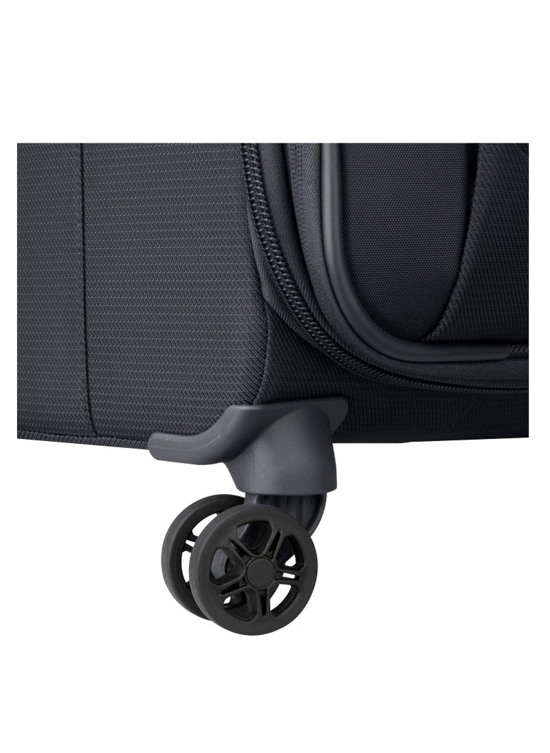 DELSEY Paris - Montmartre Air 2.0 68cm Softcase 4 Double Wheel Expandable Check-In Luggage Trolley Black - Image 1