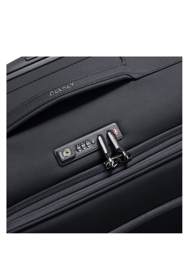 DELSEY Paris - Montmartre Air 2.0 68cm Softcase 4 Double Wheel Expandable Check-In Luggage Trolley Black - Image 1