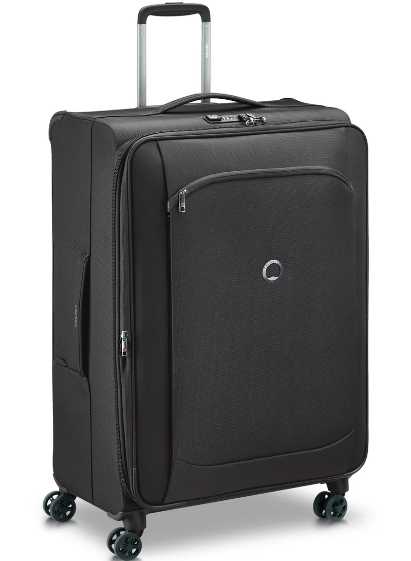 DELSEY Paris Montmartre Air 2.0 68 Cm Softcase 4 Double Wheel Expandable Check-In Luggage Trolley - Black