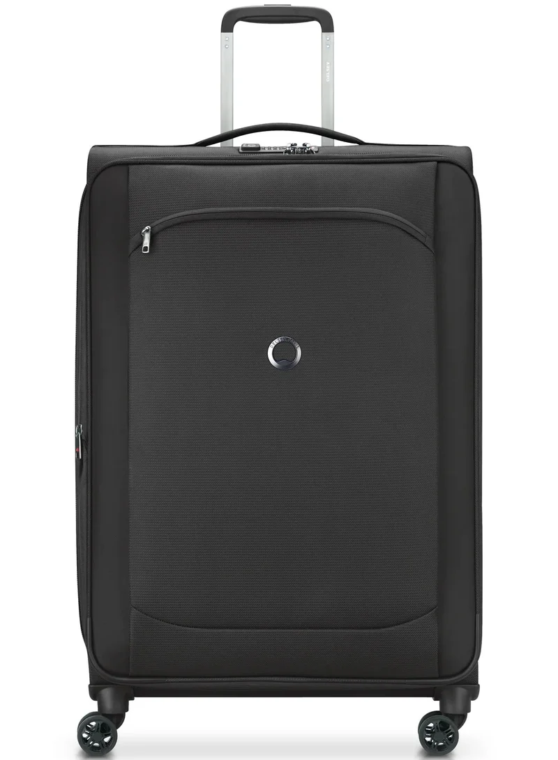 DELSEY Paris Montmartre Air 2.0 68 Cm Softcase 4 Double Wheel Expandable Check-In Luggage Trolley - Black