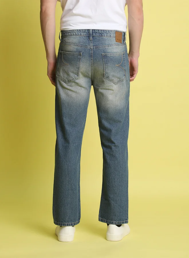 ستايلي Men Cotton Relaxed Fit Faded Jeans By Bene Kleed
