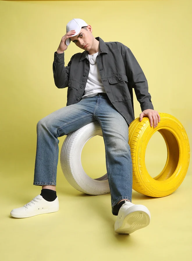 ستايلي Men Cotton Relaxed Fit Faded Jeans By Bene Kleed