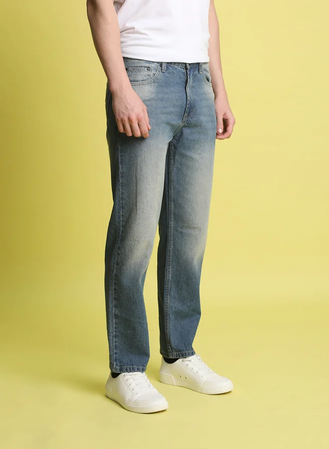 ستايلي Men Cotton Relaxed Fit Faded Jeans By Bene Kleed