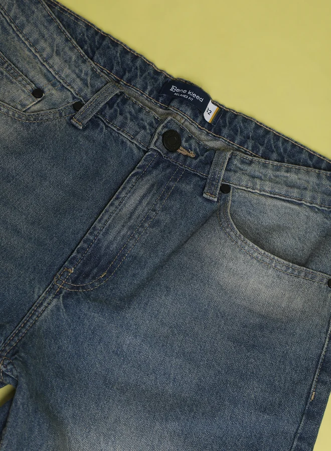 ستايلي Men Cotton Relaxed Fit Faded Jeans By Bene Kleed