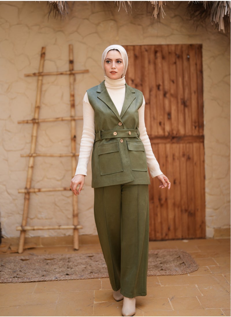 Suede Padded Suit - Wide & Elegant Style in Multiple Colors
