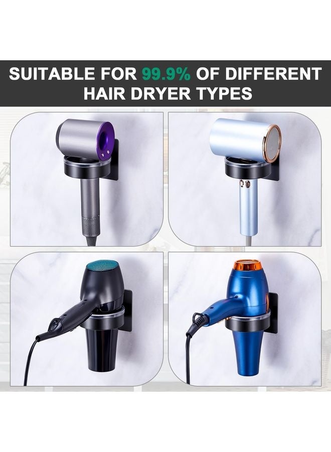 هومستر حامل مجفف الشعر مثبت بالجدار، حامل مجفف الشعر الأسود، منظم مجفف الشعر المصنوع من الفولاذ المقاوم للصدأ، منظم أداة الشعر لشماعة مجفف الشعر، مخزن مجفف الشعر اللاصق لمتجر حلاقة الحمام - Image 5