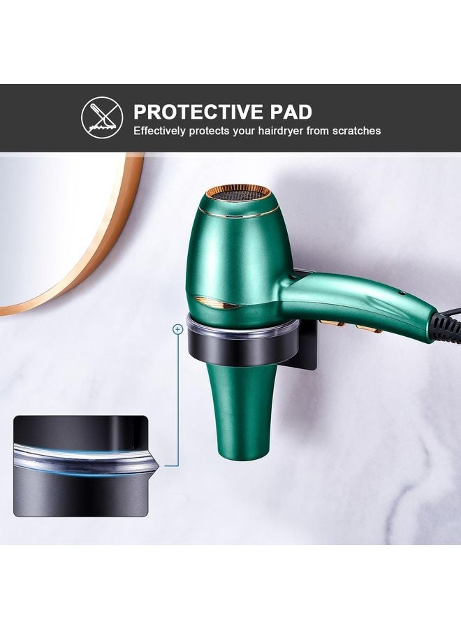 هومستر حامل مجفف الشعر مثبت بالجدار، حامل مجفف الشعر الأسود، منظم مجفف الشعر المصنوع من الفولاذ المقاوم للصدأ، منظم أداة الشعر لشماعة مجفف الشعر، مخزن مجفف الشعر اللاصق لمتجر حلاقة الحمام - Image 4