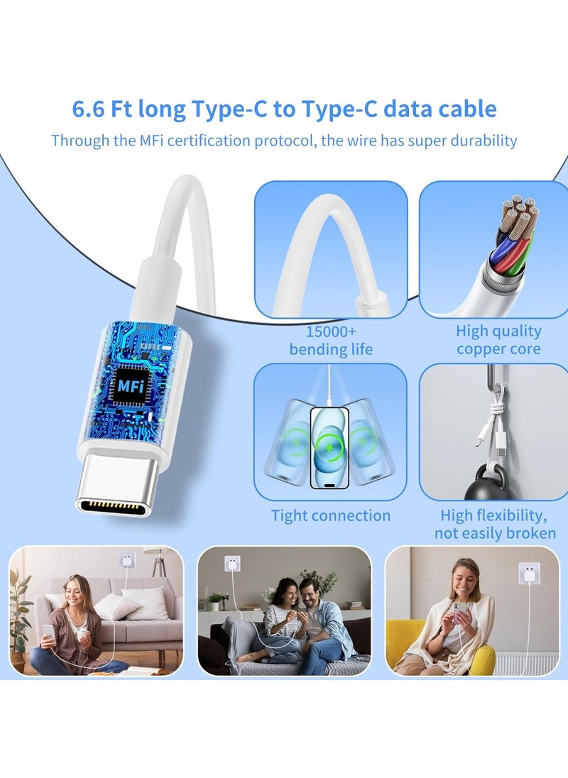 GUDOO - USB C Charger for iPhone 15, 20W PD USB C Fast Charger Plug with 6FT USB C to C Cable for iPhone 15/15 Plus/15 Pro/15 Pro Max, iPad Pro/Air/Mini Type C Series - Image 1