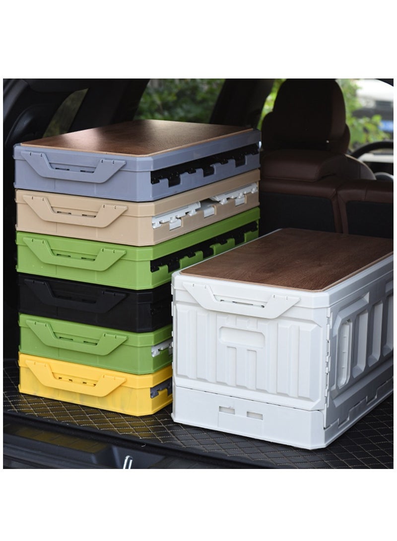 Arabest Folding Plastic Camping Box for Camping Gear, 95L Lidded Storage Box, Collapsible Storage Bins for Picnic, Stackable Utility Box - Image 2