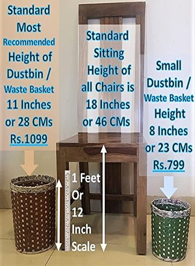 Sonas Creation Paperus, Green, Open-top Dustbin, Waste Basket, Trash Can, Indoor Planter, Storage Basket, Standard Size 10 Liter, 11 inch Tall Eco-Friendly, Handmade of Paper Ropes - Image 2