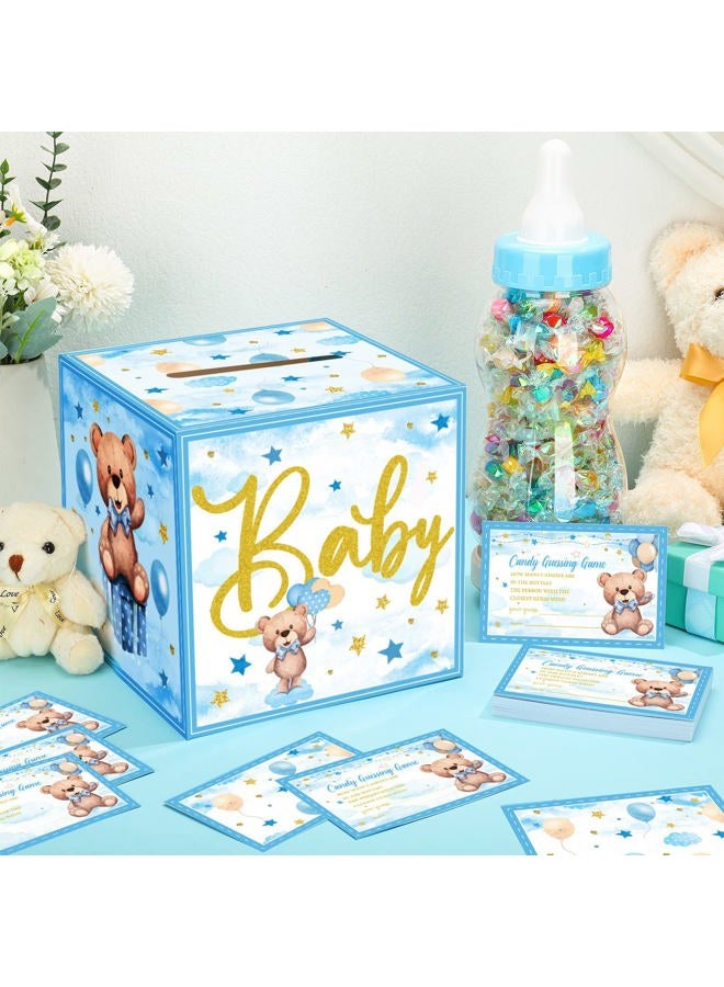 Glenmal 52 Pcs Baby Shower Games Gift Sets Large Baby Bottle for Shower Game Guess How Many Candies Decorations for Gender Reveal(Bear) - Image 3