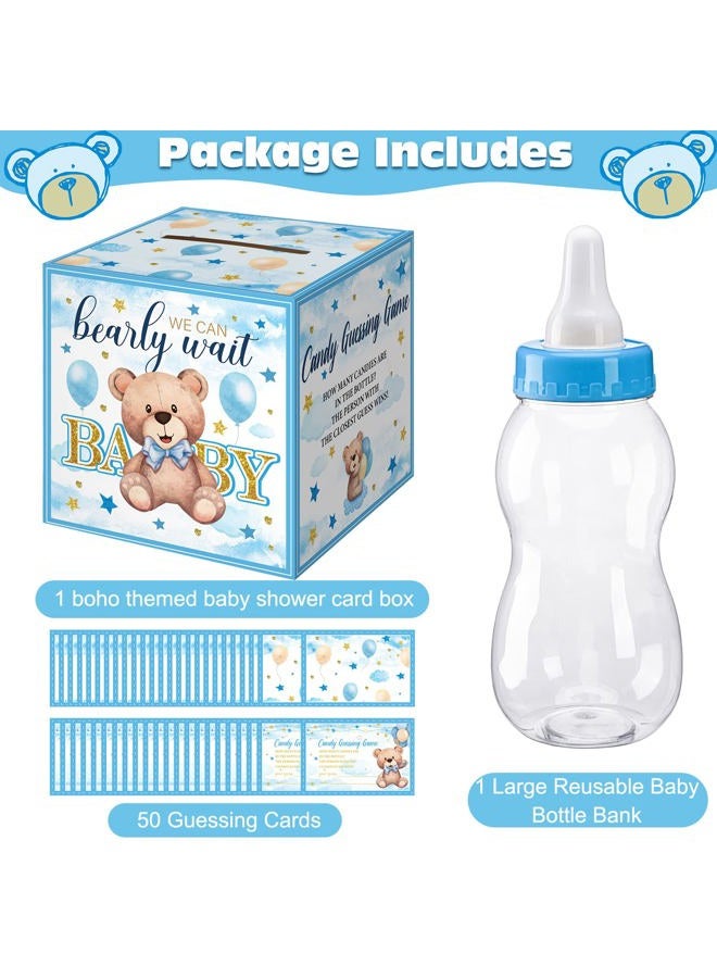 Glenmal 52 Pcs Baby Shower Games Gift Sets Large Baby Bottle for Shower Game Guess How Many Candies Decorations for Gender Reveal(Bear) - Image 2