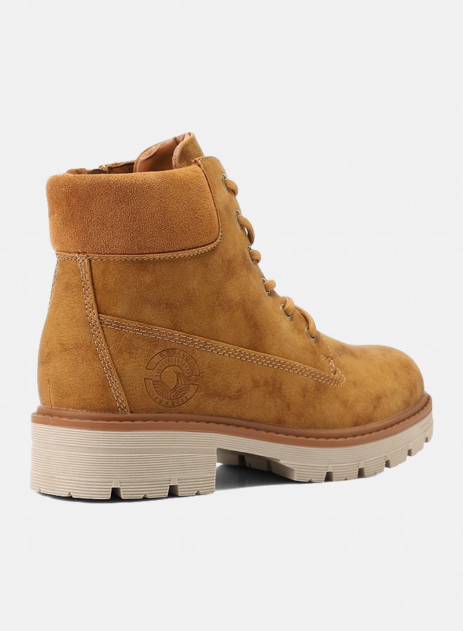 Dejavu Shoes GER-DVTX-012 Ankle Sued Camel Snow Boots  For Women - Image 3