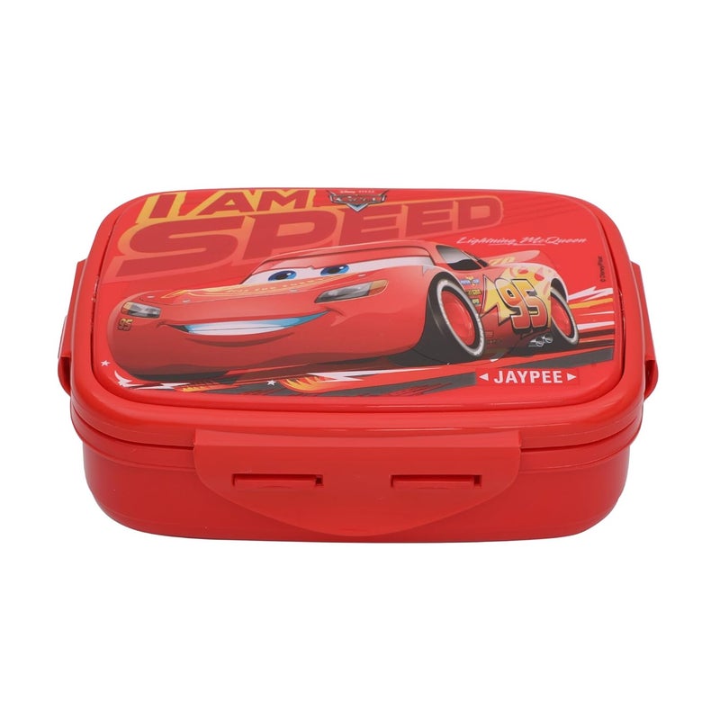 JAYPEE Steel Tek Jr. Insulated Lunch Box Disney Car,Red, 400 ml | Airtight Tiffin Box for School Kids Inner Stainless Steel Mini Box | Bpa Free - Image 1