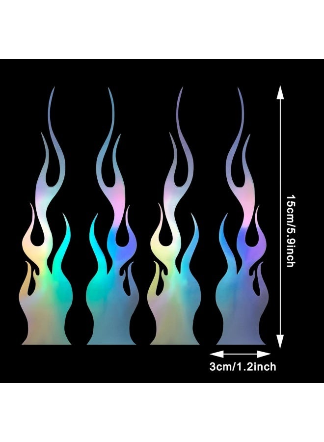 8 Pcs 5.9'' Flame Reflective Sticker for Car Vinyl Racing Sports Flame Stripe Decal for Golf Cart Off-Road Vehicles Motorcycles Bike Skateboard Laptop DIY Decoration - Image 2