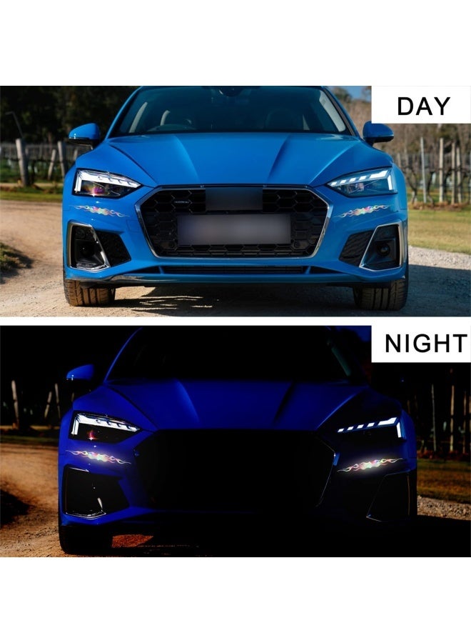 8 Pcs 5.9'' Flame Reflective Sticker for Car Vinyl Racing Sports Flame Stripe Decal for Golf Cart Off-Road Vehicles Motorcycles Bike Skateboard Laptop DIY Decoration - Image 3