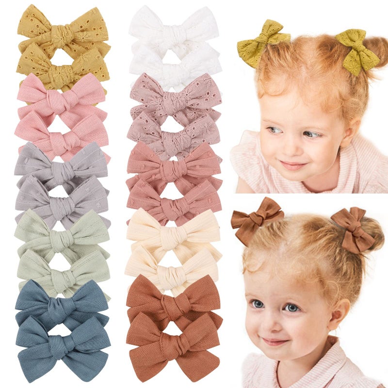 jollybows 20pcs Baby Girl Hair Bows Clips Fully Lined Barrettes Hair Accessories for Little Girls Toddler Kids Teens - Image 1