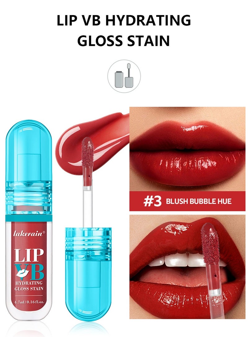 lakerain LIP VB Hydrating Gloss Stain – Lip Tint Gloss with 12HR Hydration Long-Lasting Moisture & Shine, Smooth Lip Stain with Glossy Finish, Non-Sticky, Rich Color for All Skin Tones (#3 BLUSH BUBBLE HUE) - Image 2