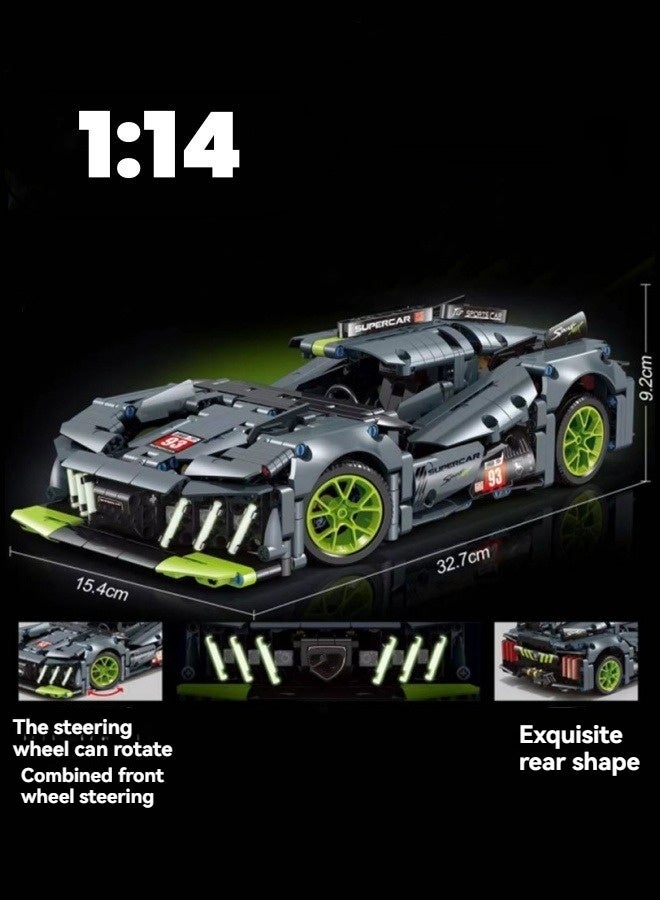 Compatible with 1:14 scale sports car building blocks (with pull-back system), mechanical group car models, and assembled small particle toys - Image 1
