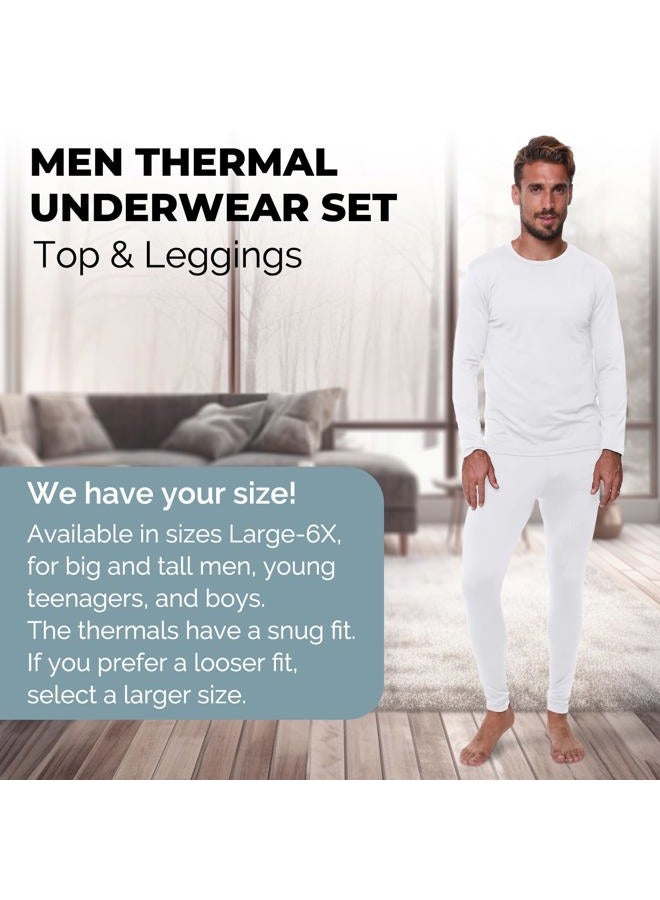 Ultra Dry Thermal Underwear for Men Long John Set, White - L - Image 4