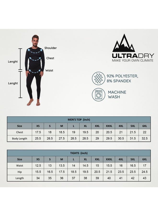 Ultra Dry Thermal Underwear for Men Long John Set, White - L - Image 5