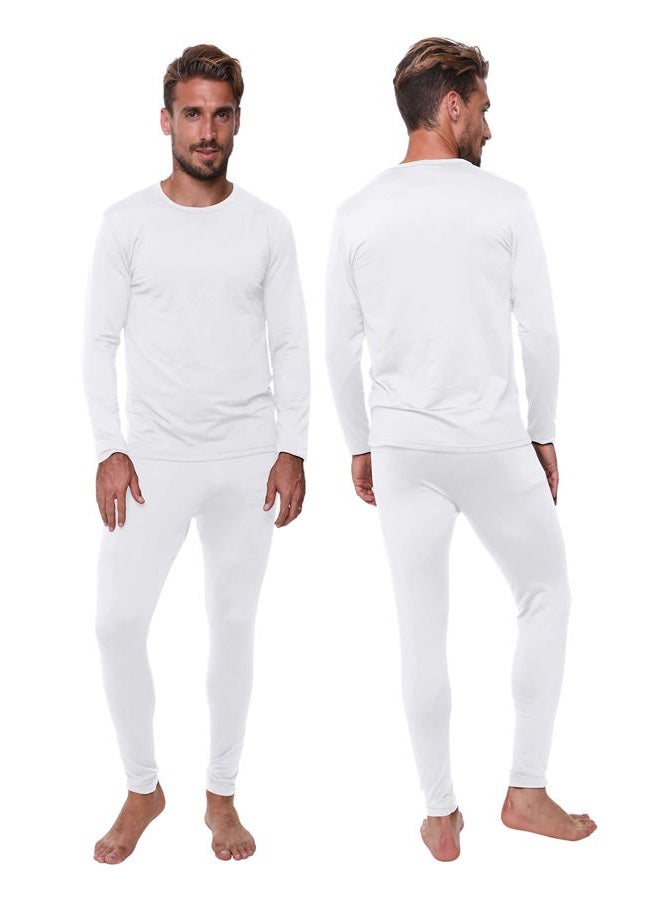 Ultra Dry Thermal Underwear for Men Long John Set, White - L - Image 1