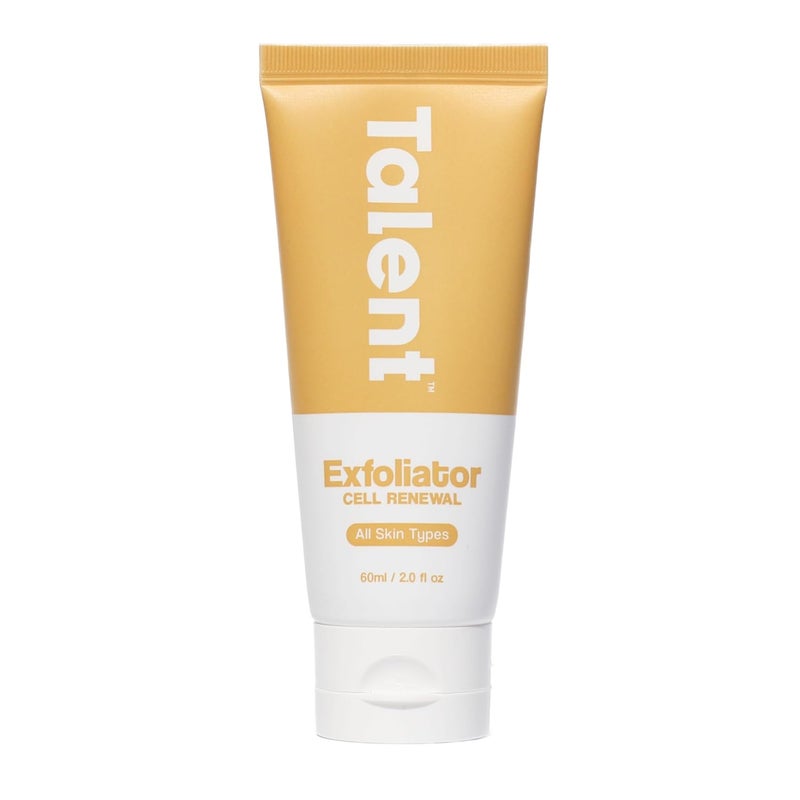 TALENT Men’s Cell Renewal Exfoliator, Fragrance-free, Volcanic Rock Face Wash Removes Dead Skin & Impurities, Sensitive Skin, All Skin Types, EWG Verified, Vegan and Cruelty-free, 2.0 fl oz