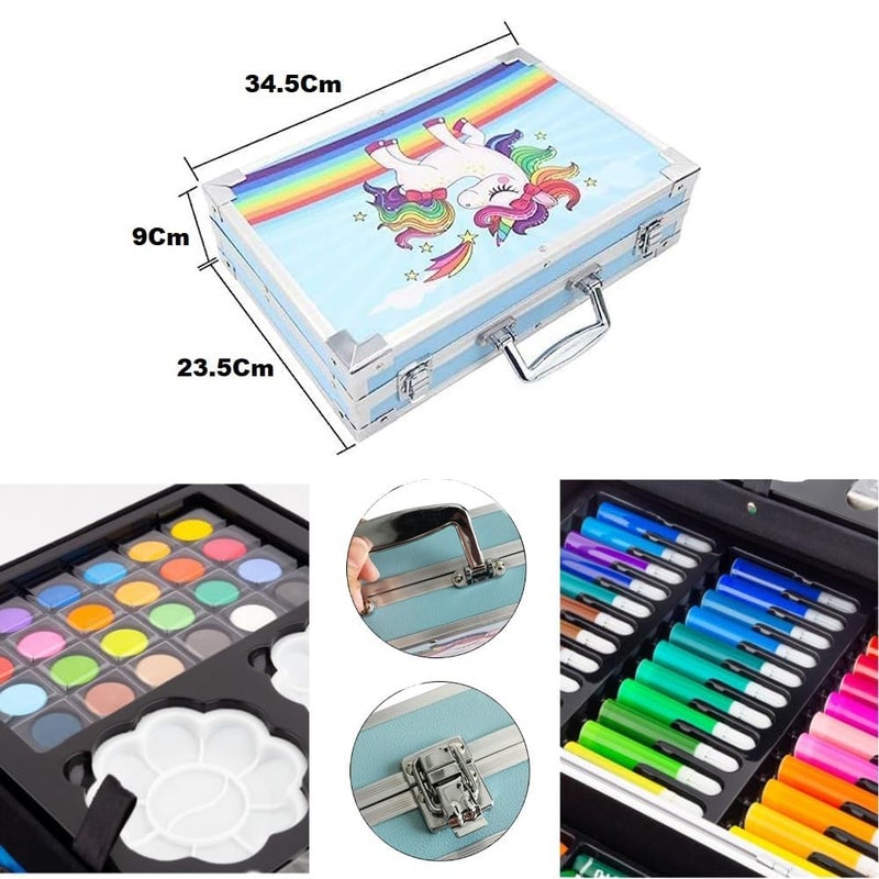 BELLABOTA 145 Pcs Color Set Suitcase Children Deluxe Art Drawing Set for Kids Case Studio Art and Craft Supplies Drawing and Painting Set Great Gift (Unicorn- Print May Very) - Image 2