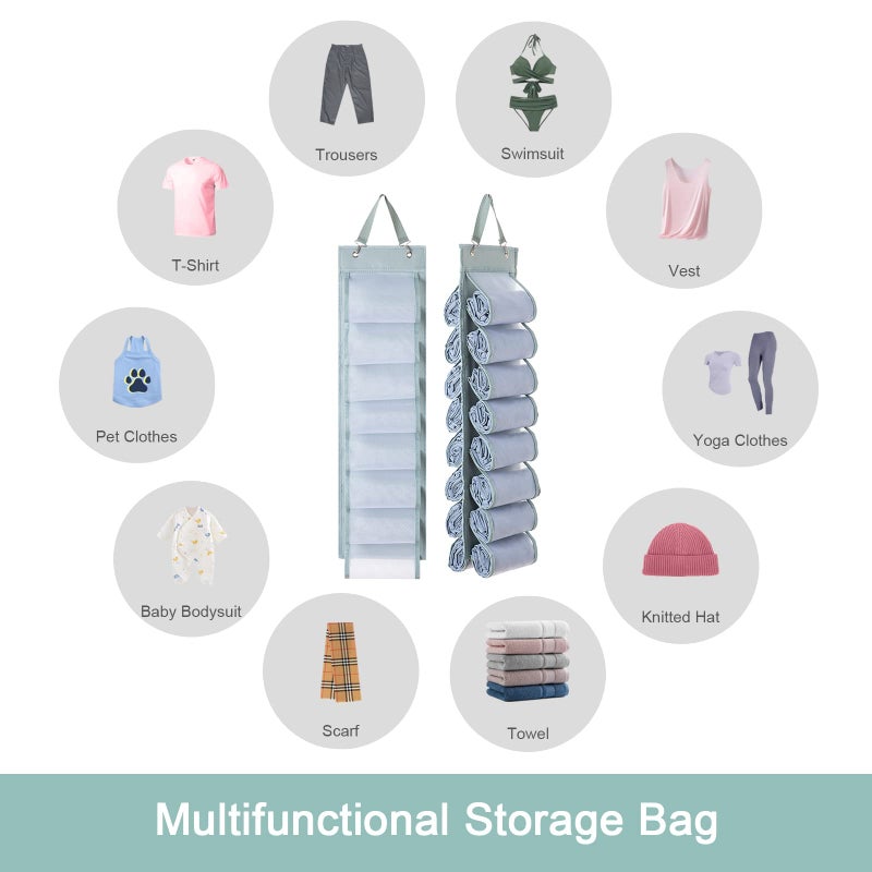 DHSFKBE Legging Organizer with 16 Roll Compartments for Yoga Pants, Tank Top, Towel, Underwear, Shirt (Grey) - Image 4
