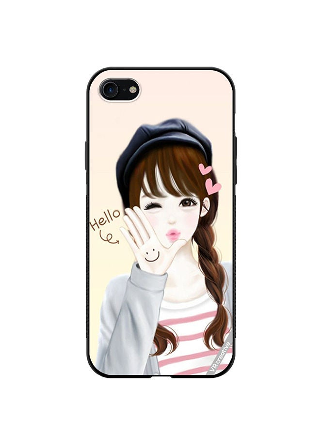 VR CREATIVE Protective Case Cover For Apple iPhone 7/8/SE 2020 Hello Girl Design Multicolour - Image 1