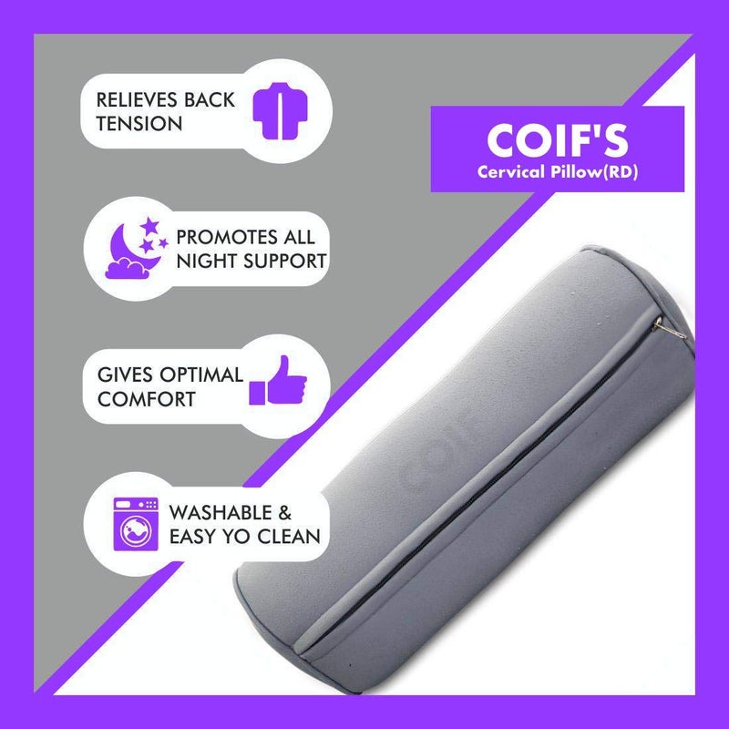 COIF Comfort Foam Neck Roll and Cervical Bolster Round Pillow with Removable Washable Soft Cover for Pain Relief & Support of Spine, Neck, Back, Lumbar, Leg, Shoulder (18.5" X 6.5") - Image 4