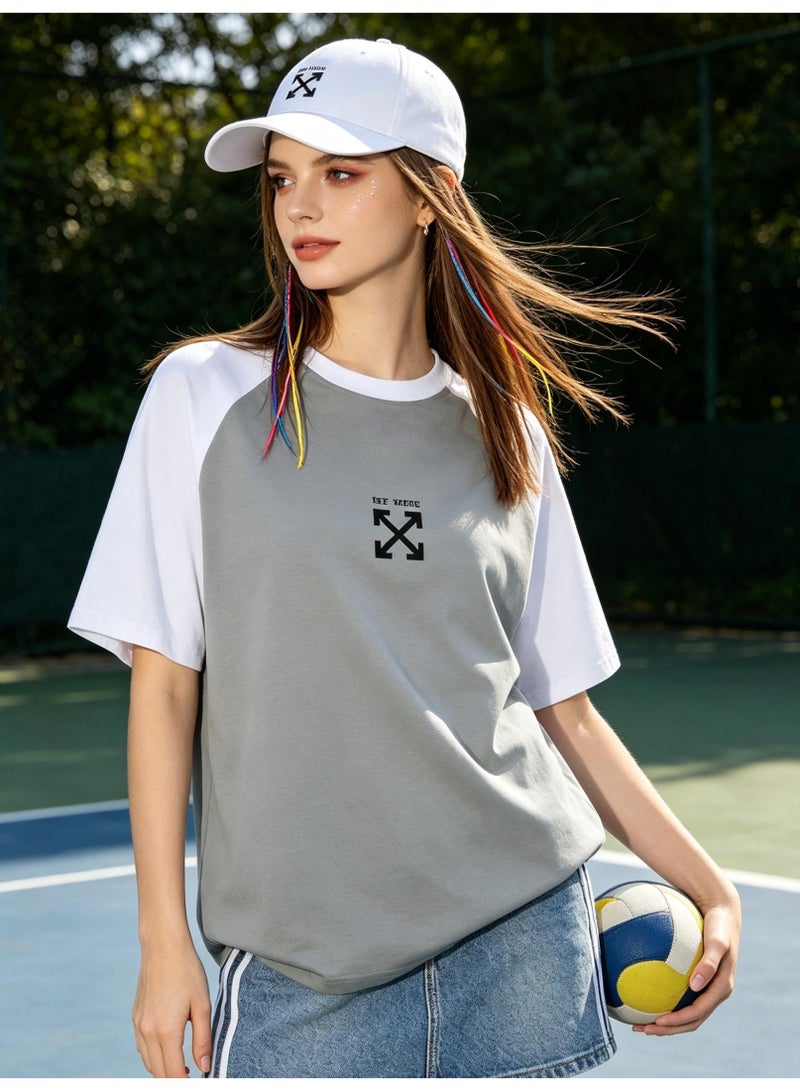 أوف-وايت OFF-WHITE Loose short-sleeved T-shirts for men and women with shoulder inserts in summer with contrast stitching. - Image 4