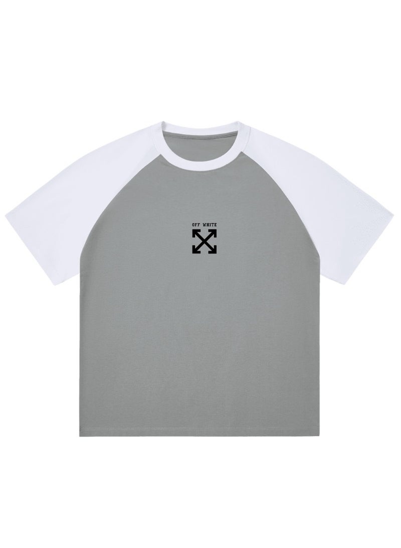 أوف-وايت OFF-WHITE Loose short-sleeved T-shirts for men and women with shoulder inserts in summer with contrast stitching. - Image 5