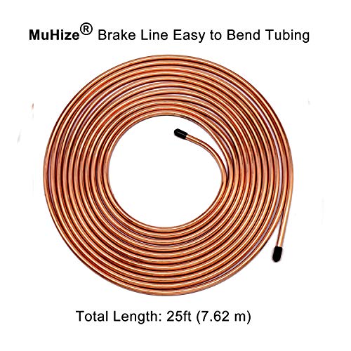 MuHize 1/4 Brake Line - Upgraded 25 Ft. Brake Line Kit(2025 New), 1/4 Flexible Copper Coated Brake Line Tube Roll(Includes 16 Inverted Flare Fittings) - Image 5