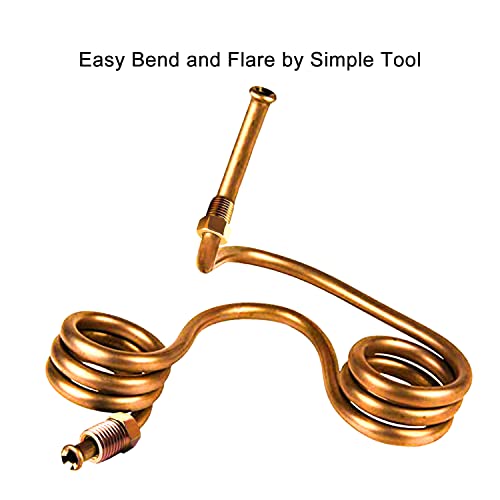 MuHize 1/4 Brake Line - Upgraded 25 Ft. Brake Line Kit(2025 New), 1/4 Flexible Copper Coated Brake Line Tube Roll(Includes 16 Inverted Flare Fittings) - Image 3