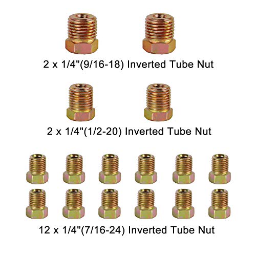 MuHize 1/4 Brake Line - Upgraded 25 Ft. Brake Line Kit(2025 New), 1/4 Flexible Copper Coated Brake Line Tube Roll(Includes 16 Inverted Flare Fittings) - Image 2