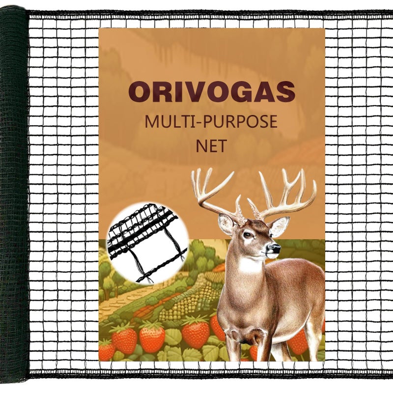 ORIVOGAS Plastic Mesh Fence Deer Fencing 4x25ft,Reinforced Edges,55gsm Heavy Duty Temporary Fence,Ideal for Garden Netting,Animal Barrier,Safety Netting, Fruit Plant Protection, Black - Image 1