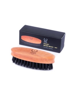 Zeus ZEUS Pocket Beard & Mustache Brush for Men, Travel Size Beard Brush, Firm Boar Bristles (Made in Germany) N91c  - Image 1