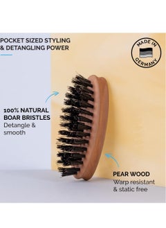 Zeus ZEUS Pocket Beard & Mustache Brush for Men, Travel Size Beard Brush, Firm Boar Bristles (Made in Germany) N91c  - Image 2
