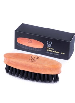Zeus ZEUS Pocket Beard & Mustache Brush for Men, Travel Size Beard Brush, Firm Boar Bristles (Made in Germany) N91c  - Image 3