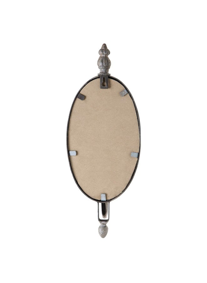 SOFFEE DESIGN Antique Metal Candle Sconces Candlestick Holder Wall Mounted Distressed with Oval FadedLooking Mirror - Image 5