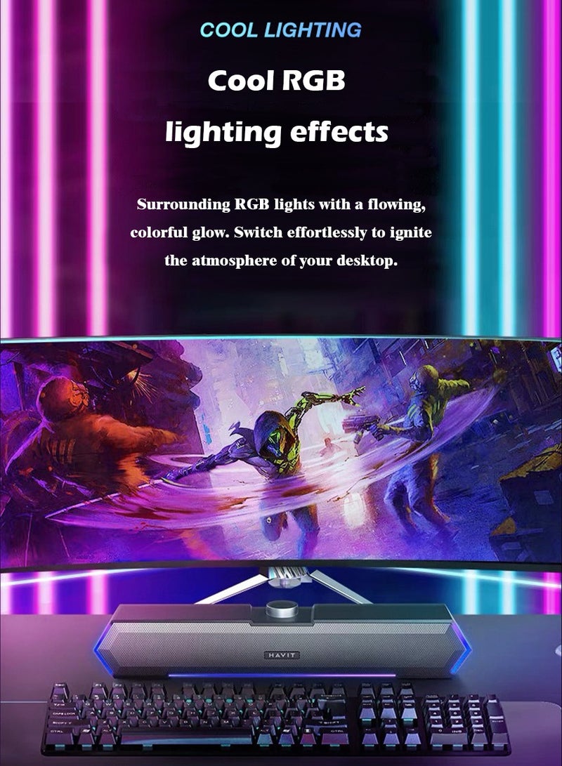 havit M19 Bluetooth Soundbar - Speaker for PC, Laptop, TV, Smartphone & Tablet - Mini Home Theater - Image 5