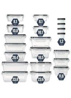 SILVER CREST 20-Pack Plastic Food Storage Container Set with airtight Lid | 100% Leakproof Plastic Meal-Prep Containers Reusable tupperware | Includes Labels & Pen  - Image 2