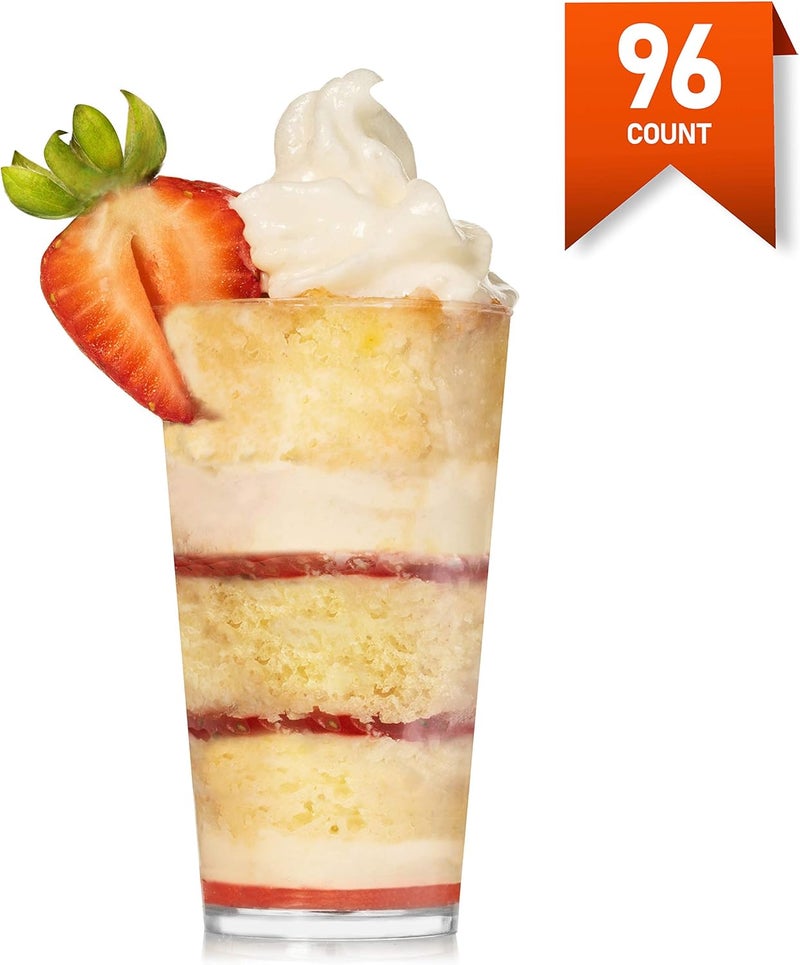 LSR LORESO Loreso Tall Tumbler Shot, Mini Shooter Round Dessert Cups Clear Plastic Reusable Rewashable for Tasting Party, Small Round Shooters Appetizer Cup (96CT - 3.0oz Round Tall Cup) - Image 2