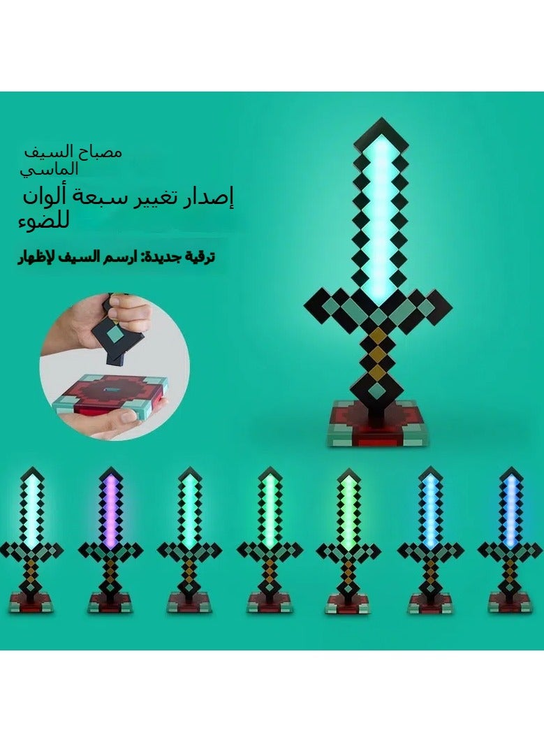 general Minecraft diamond sword night light ornament color changing sword minecraft game peripheral gift model table lamp - Image 1