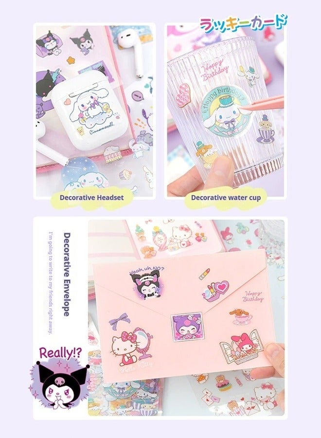 YUJA Anime Girl Stickers - 100 Sheets Sanrio Stickers Kit, Vinyl Cartoon Aesthetic Decorative Sticker Set, Ideal for Scrapbooking, Journaling, Laptops and Room Decoration - Image 5