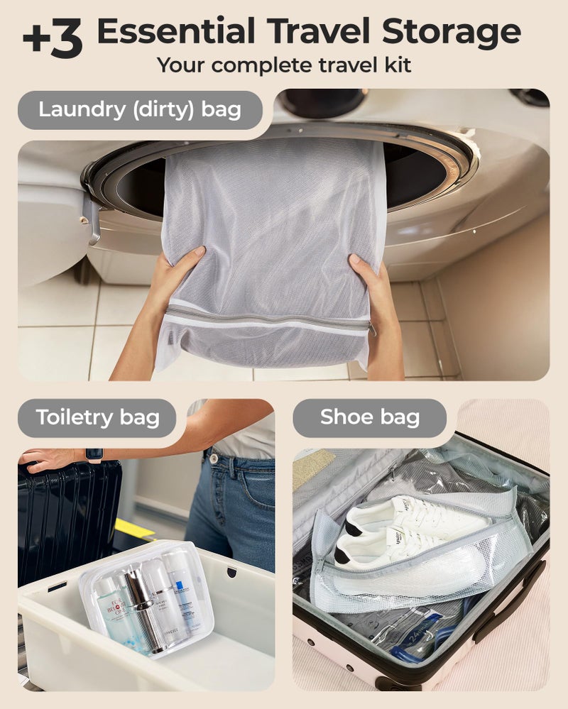 BAGSMART Vacuum Storage Bags for Travel with Rechargeable Air Pump, 18 Pack Portable Space Saver Bags for Travel & Home, Vacuum Compression Seal Bag for Clothing, Blanket, Duvets - Image 4