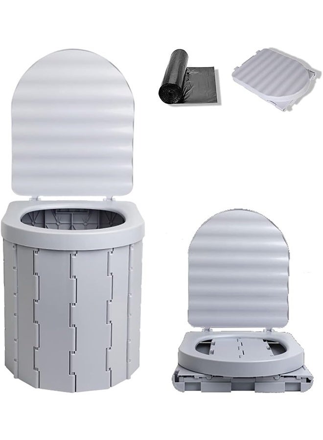 JCB CHIC مرحاض محمول للتخييم مع غطاء، مرحاض تخييم مطور، مرحاض سيارة، دلو سيارة محمول مقاوم للماء للبالغين، رحلات السفر والتخييم والمشي لمسافات طويلة ورحلات القوارب والشاطئ - Image 1