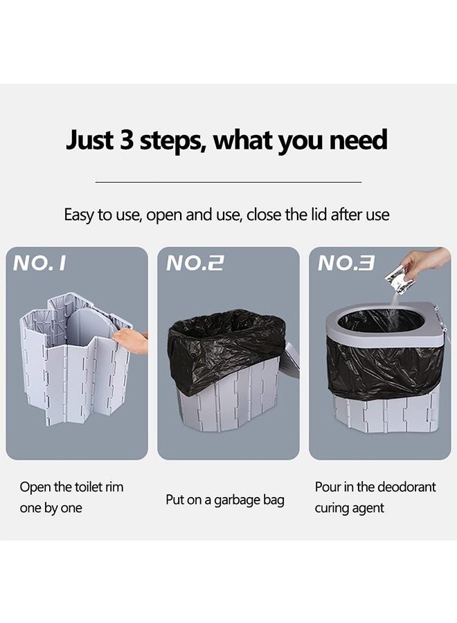 JCB CHIC مرحاض محمول للتخييم مع غطاء، مرحاض تخييم مطور، مرحاض سيارة، دلو سيارة محمول مقاوم للماء للبالغين، رحلات السفر والتخييم والمشي لمسافات طويلة ورحلات القوارب والشاطئ - Image 5